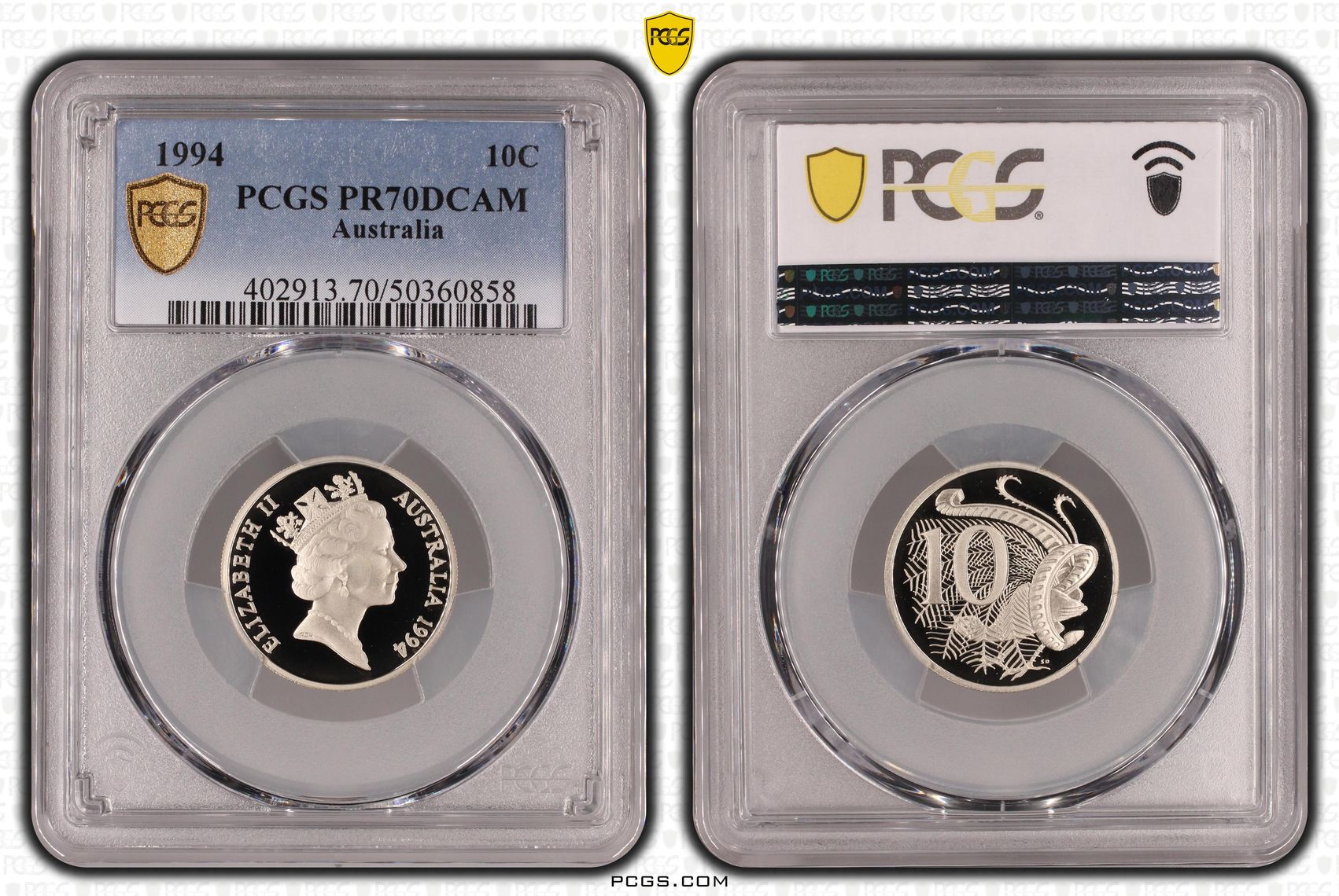 Ten Cent, 1994, Pcgs Pr70dcam
