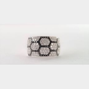 2.00CTS DIAMONDS IN 18CT WHITE GOLD DESIGNER DRESS RING WHITE DIAMONDS I/J VS/SI = 1.35CT BLACK DIAMONDS = 0.65CT - 51633/386