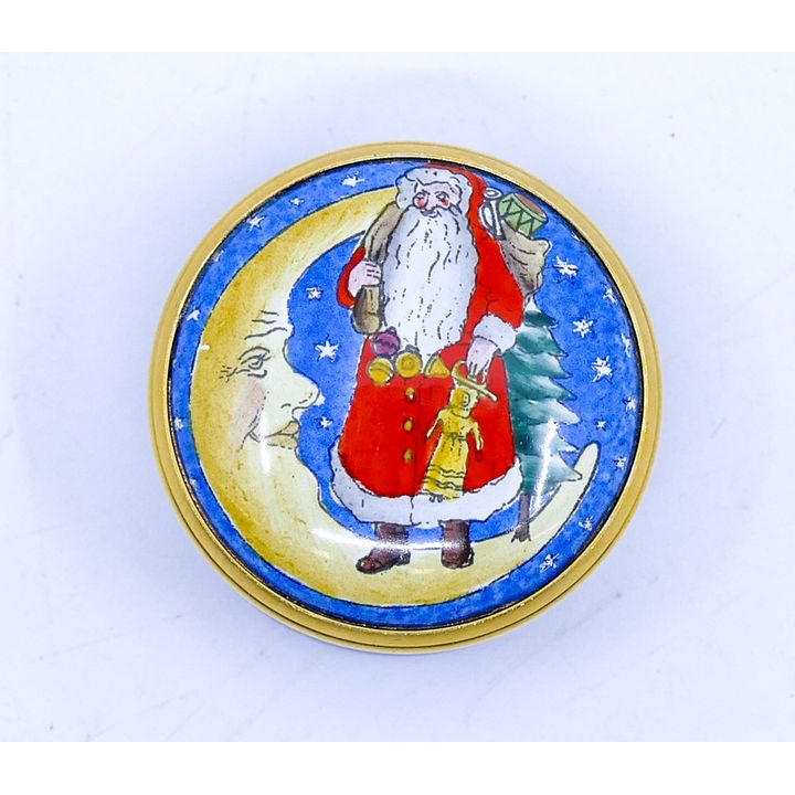 Halcyon Days Santa & Moon Enameled Box 0.75'' x 1''