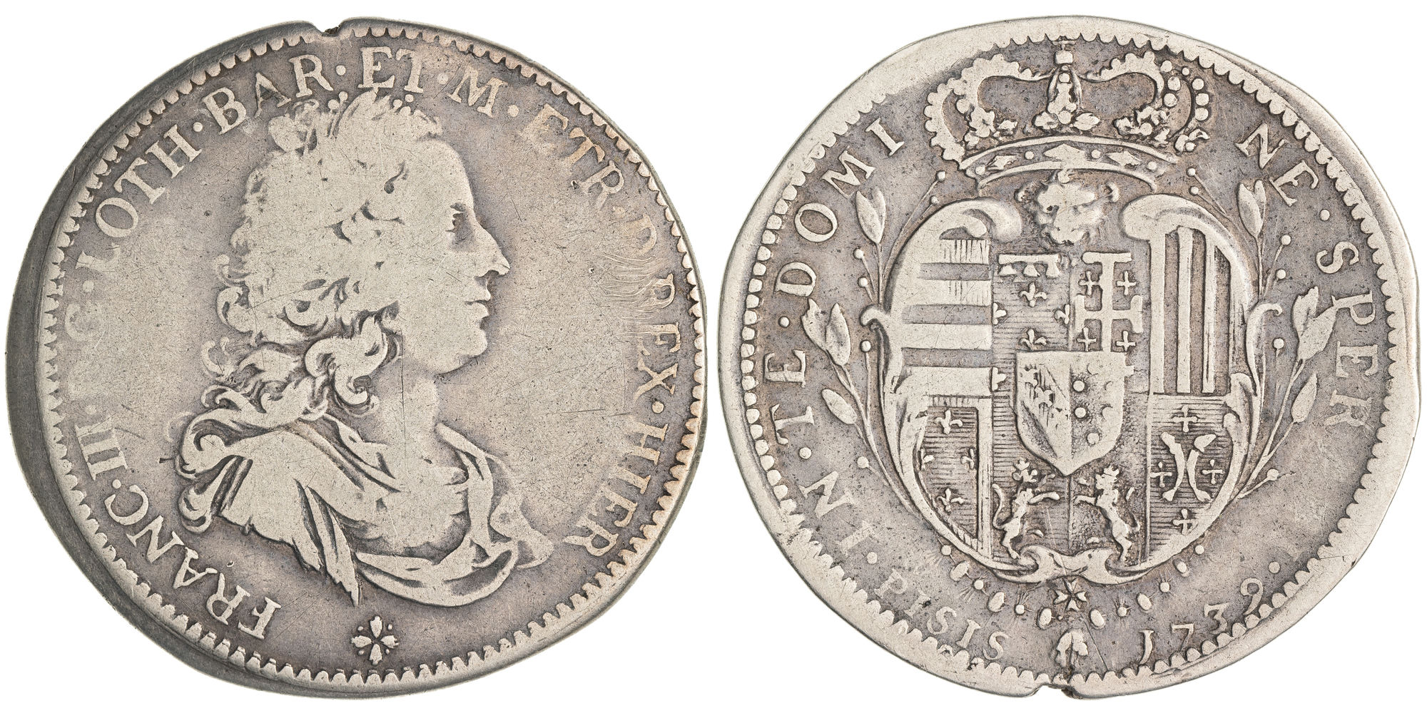 Italian States, Francesco III, Grand Duchy of Tuscany, Half Francescone, 1739, aFine