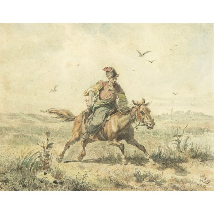 Józef Brandt | Kozak jadący przez step, 1864 r.