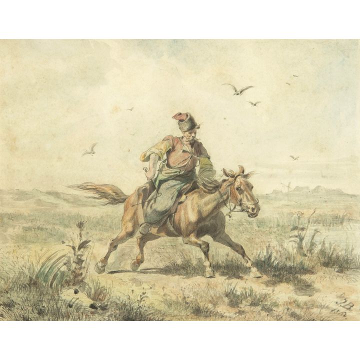 Józef Brandt | Kozak jadący przez step, 1864 r.