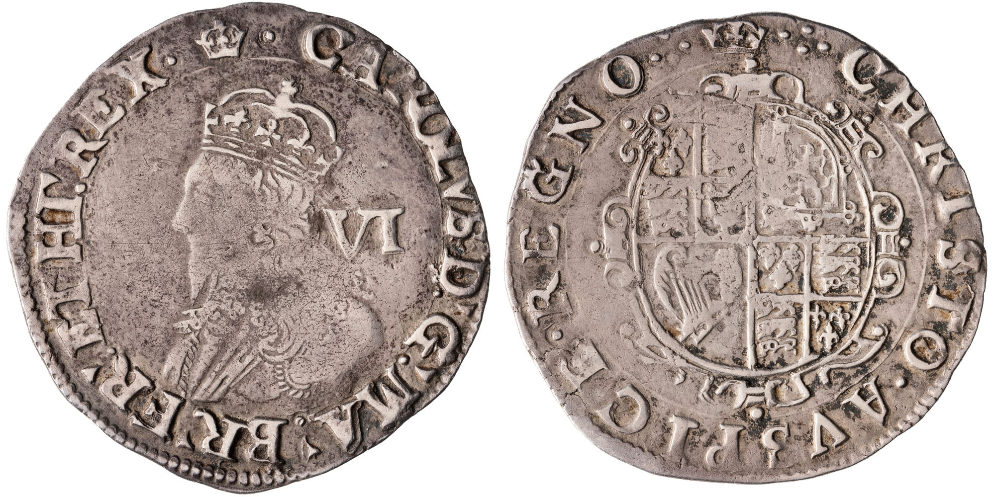 Great Britain, Charles I, Fifth Crowned 'Aberystwyth Bust', Sixpence, 1635, Fine
