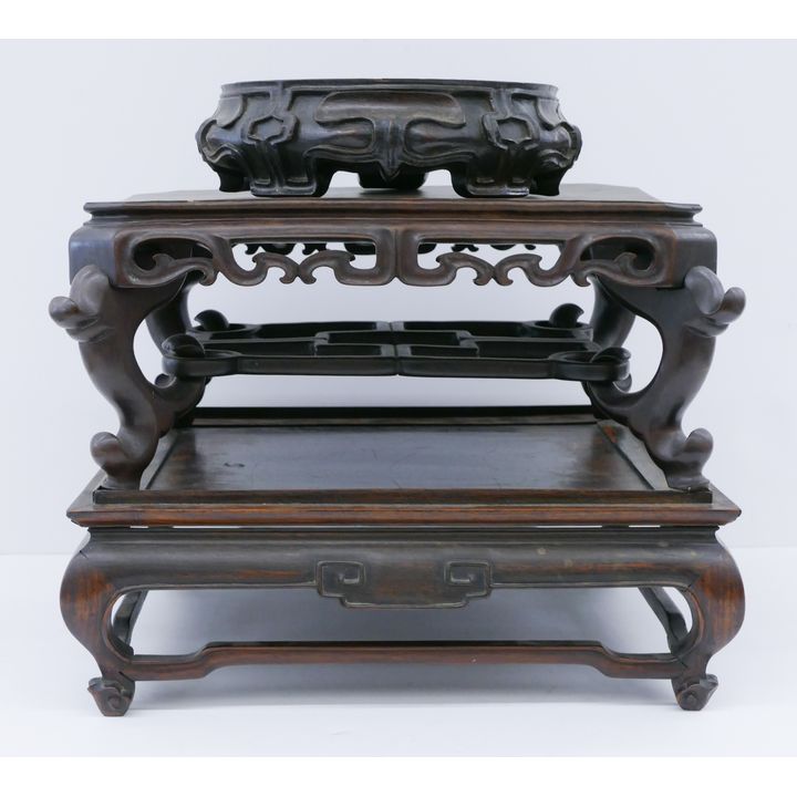 3pc Chinese Qing Rosewood Display Stands