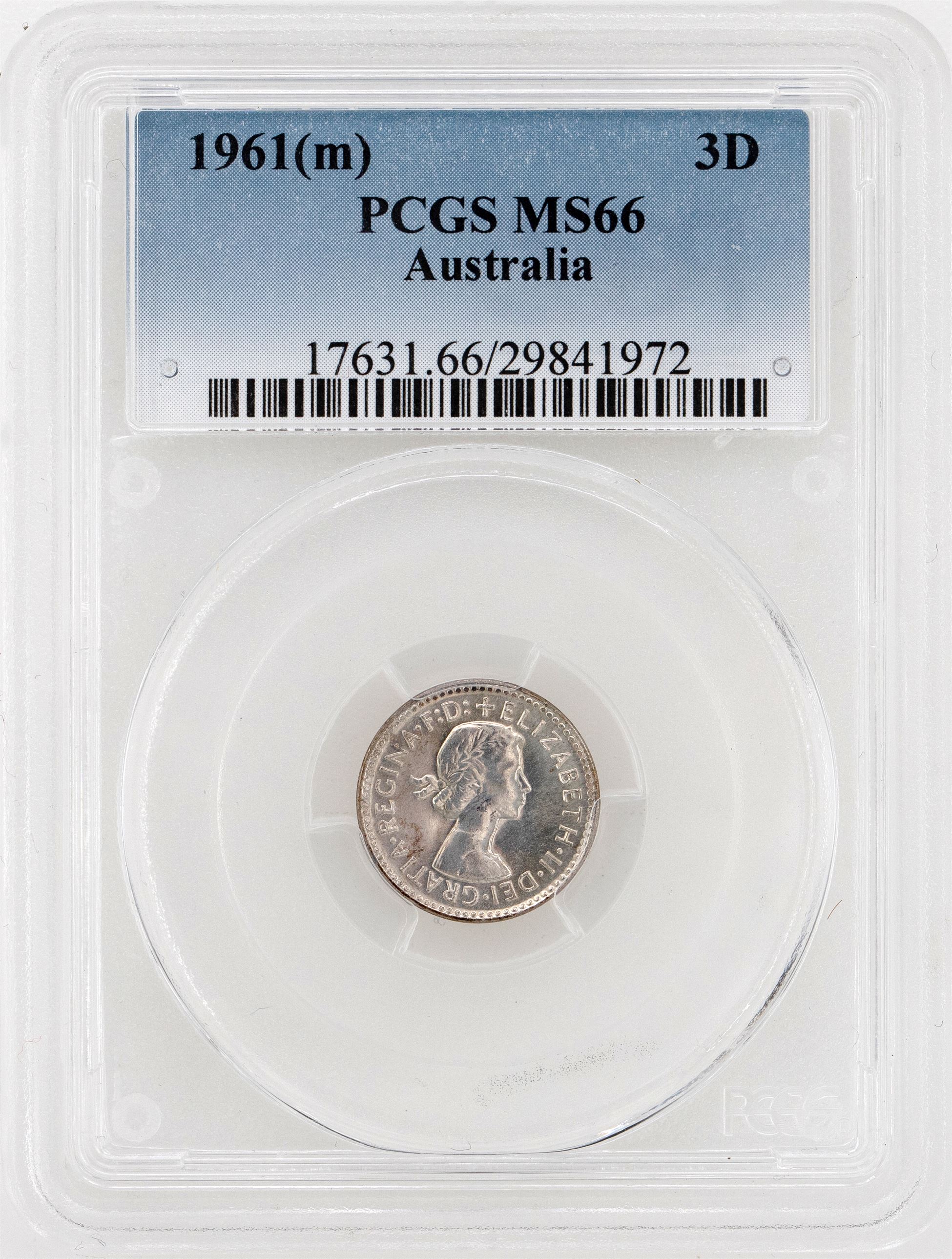 1961(m) Australia Threepence PCGS - MS66 -972