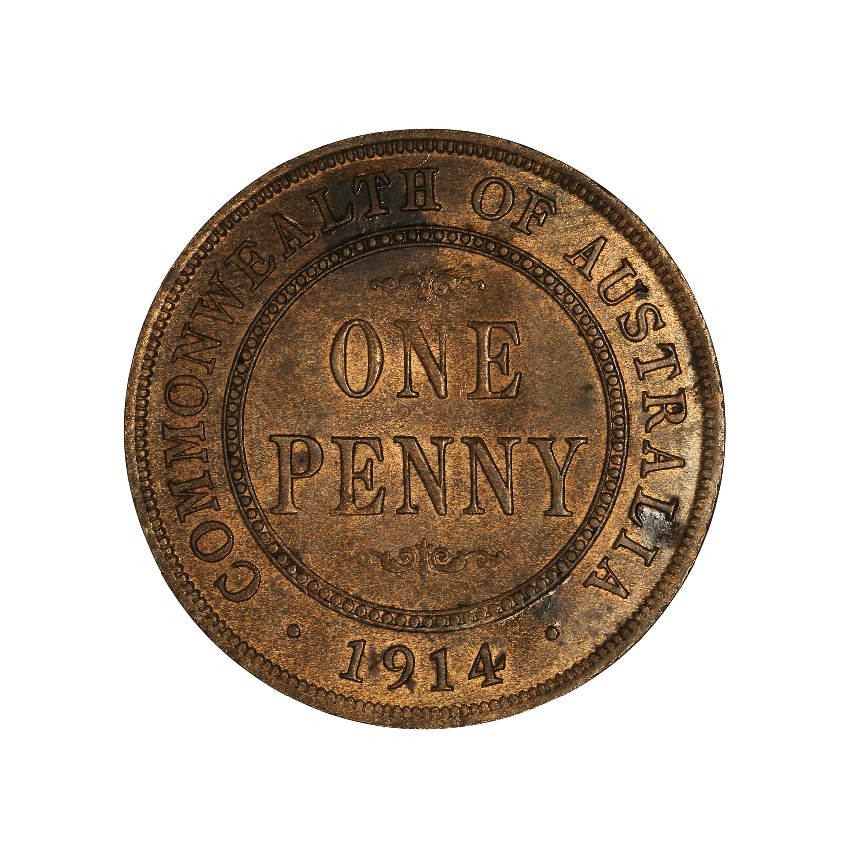 George V, One Penny, 1914, UNC