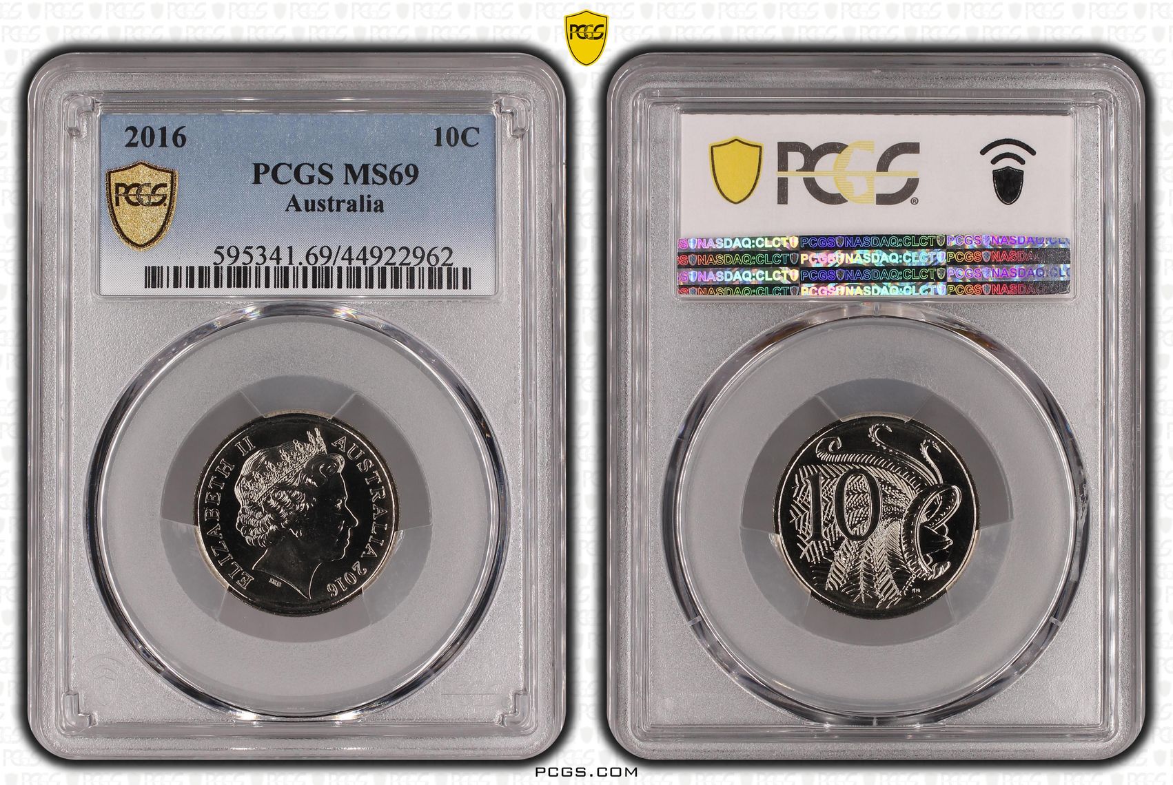 2016 Australia Ten Cent, 10c PCGS - MS69 POP 11/0 -962