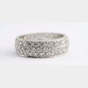 WHITE GOLD RING SURROUNDED WITH CUBICS - 51543/139