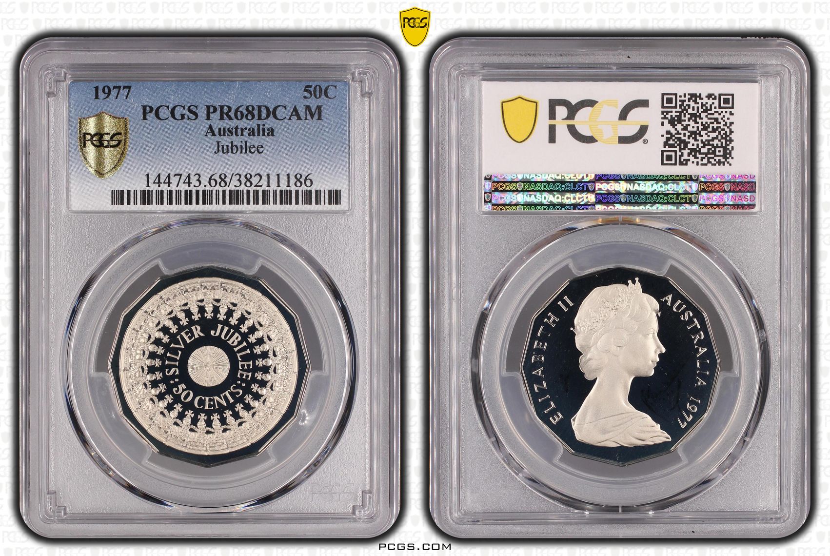 1977 Australia Fifty Cent, 50c Jubilee PCGS - PR68DCAM -186