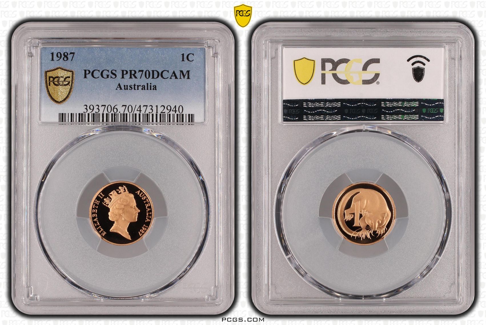 Elizabeth II, One Cent, 1987, PCGS PR70DCAM