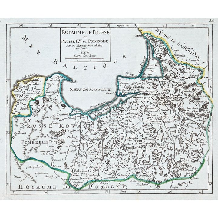 Robert de Vaugondy | Royaume de Prusse et Prusse RLE ou Polonoise