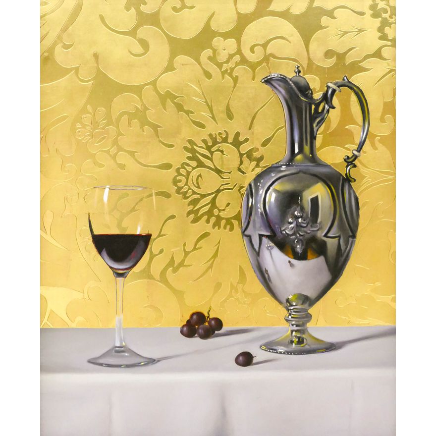 David Hewson ''Wine Icon'' 2000 Oil and 23k Gold