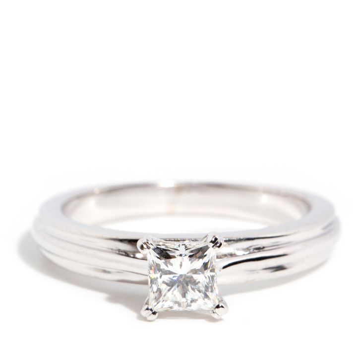 0.40 Carat Princess Diamond 18 Carat Gold Ring