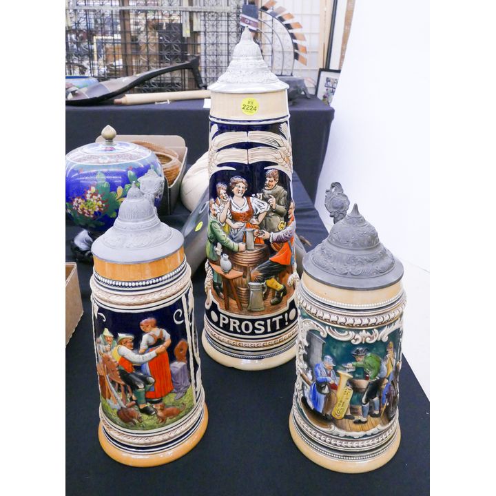 3pc Marzi & Remy German Steins- 11'' to 16''