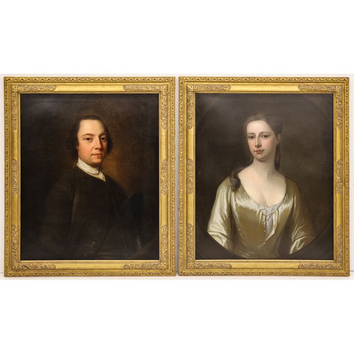 Pair of British School 18th Cent. Portrait Oils