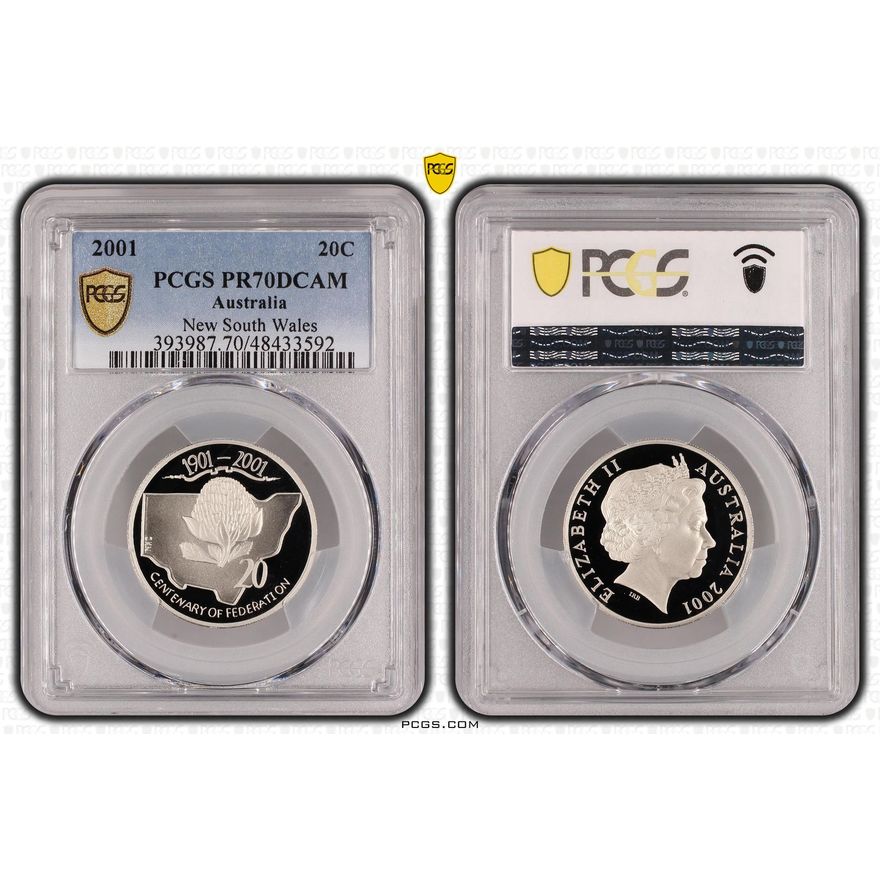 Elizabeth II, New South Wales, Twenty Cent, 2001, PCGS PR70DCAM