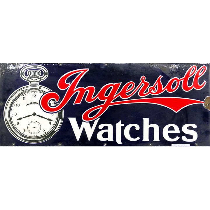 Ingersoll Watches Porcelain Advertising Sign
