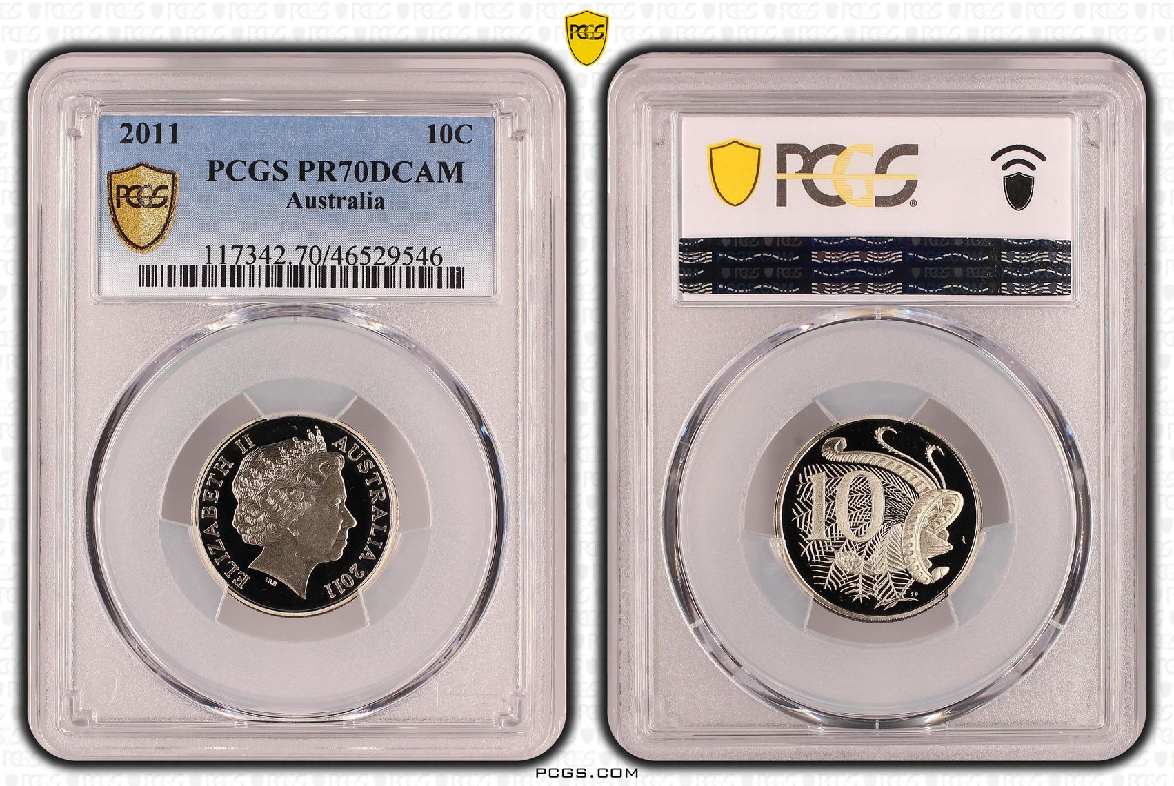 Elizabeth II, POP 17/0, Ten Cent, 2011, PCGS PR70DCAM