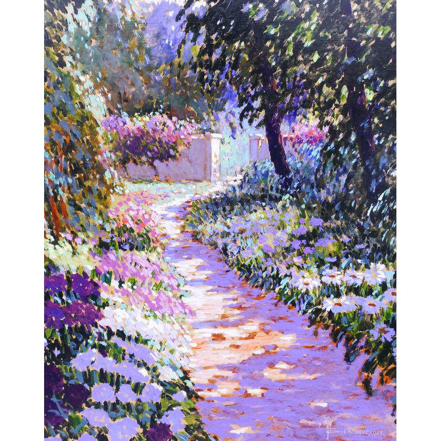 Andre Bertounesque ''Garden Walk'' Oil