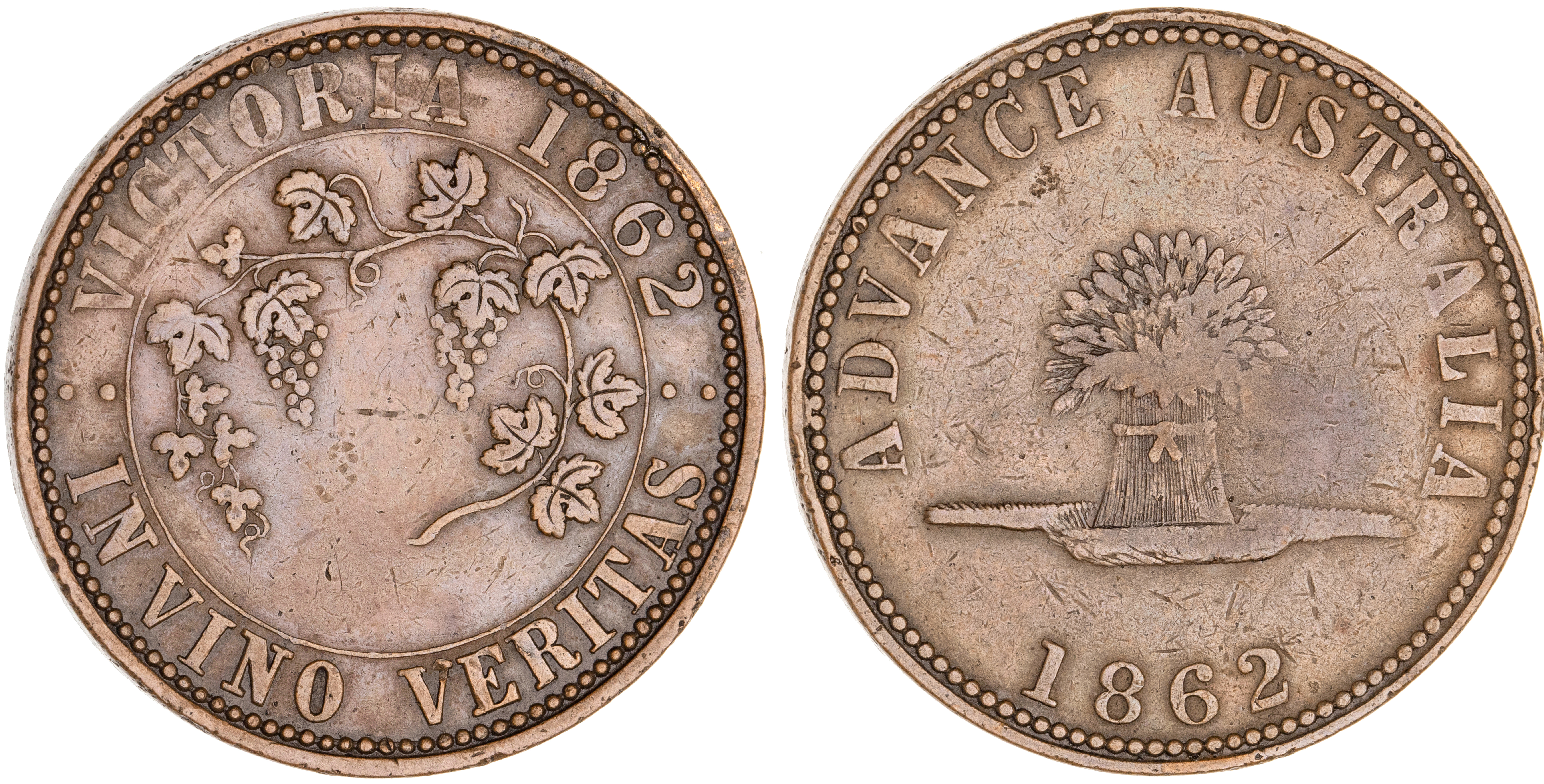 460 · Melbourne, Victoria, Thomas Stokes, Penny, 1862, VF
