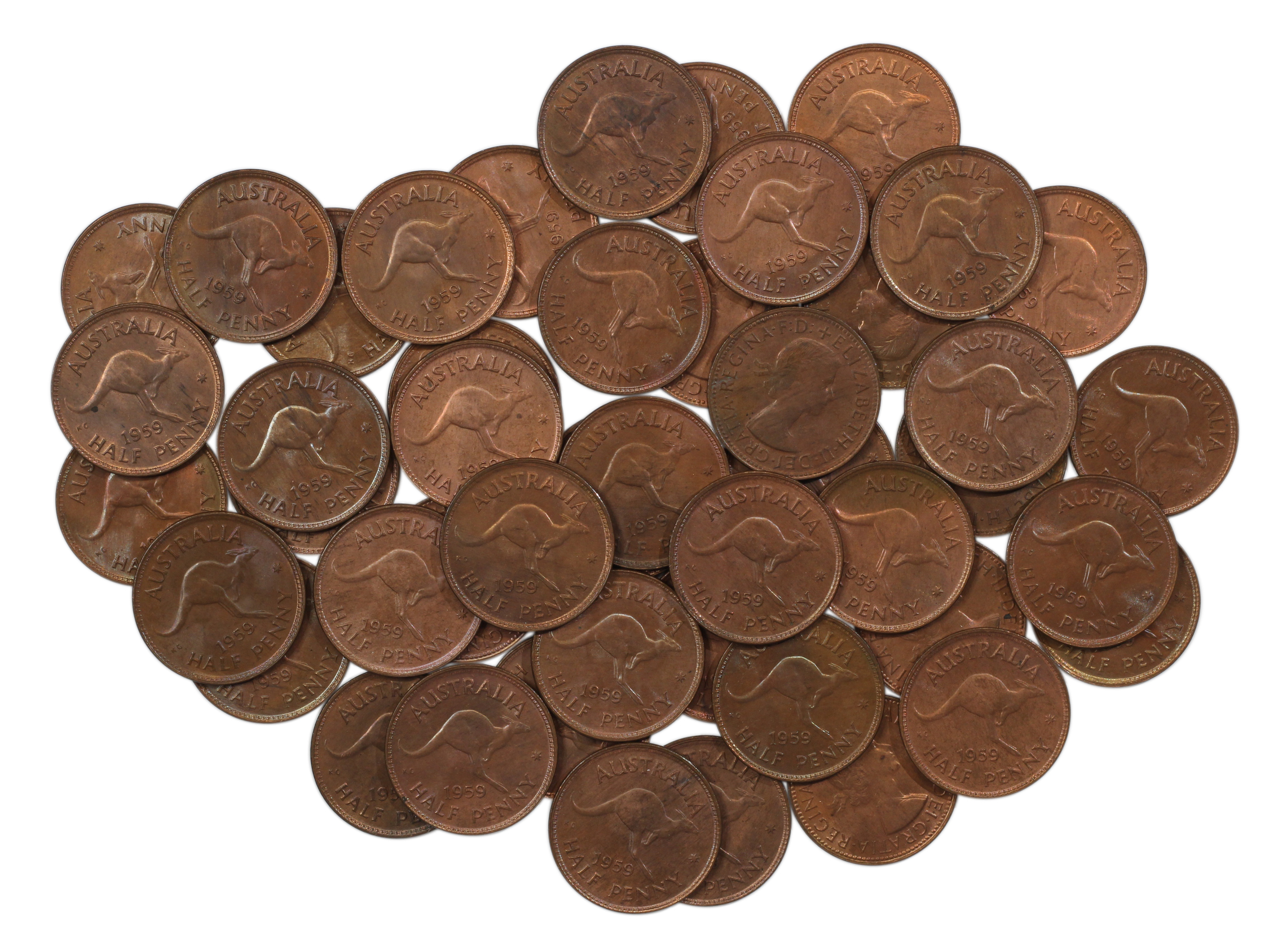 902. · Elizabeth II, Half Penny, 1959, UNC