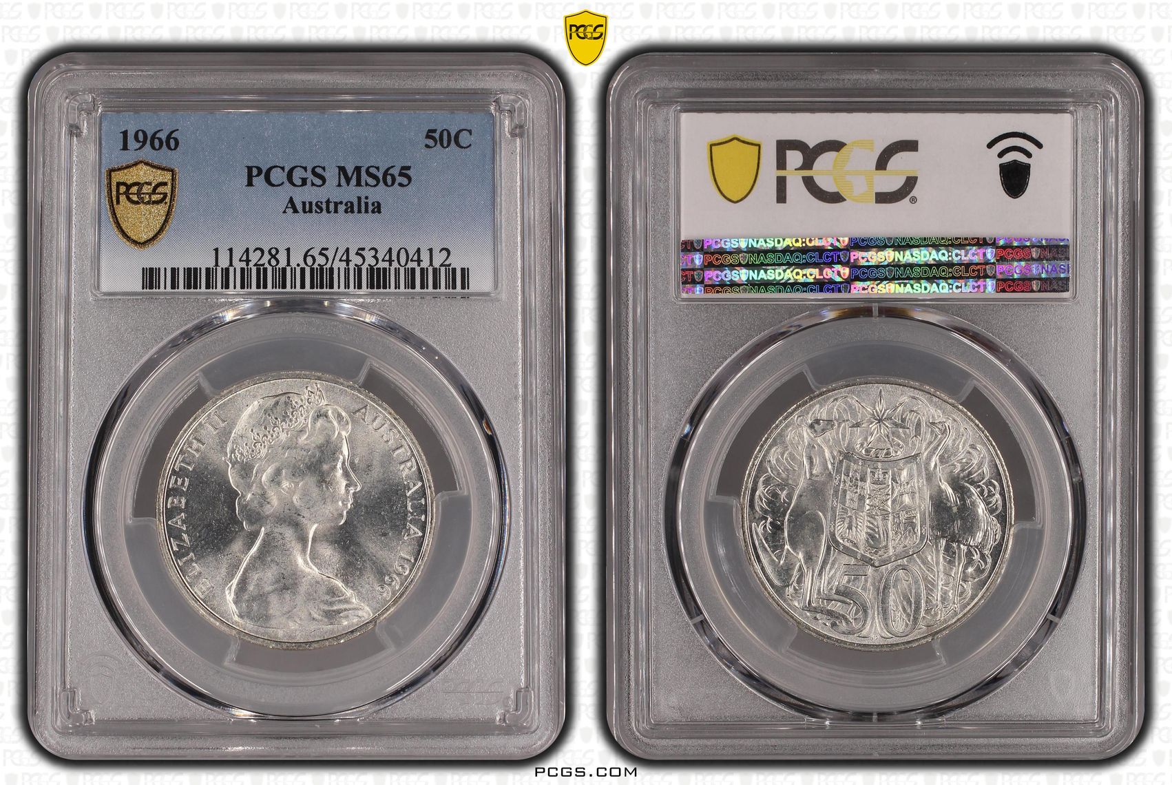 , Fifty Cent, 1966, PCGS MS65