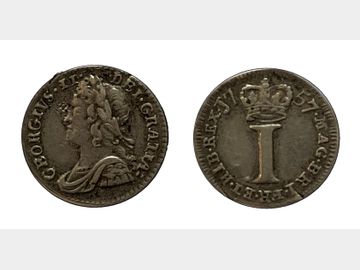 1757 KING GEORGE II 'COLON AFTER GRATIA VARIETY' SILVER PENNY
