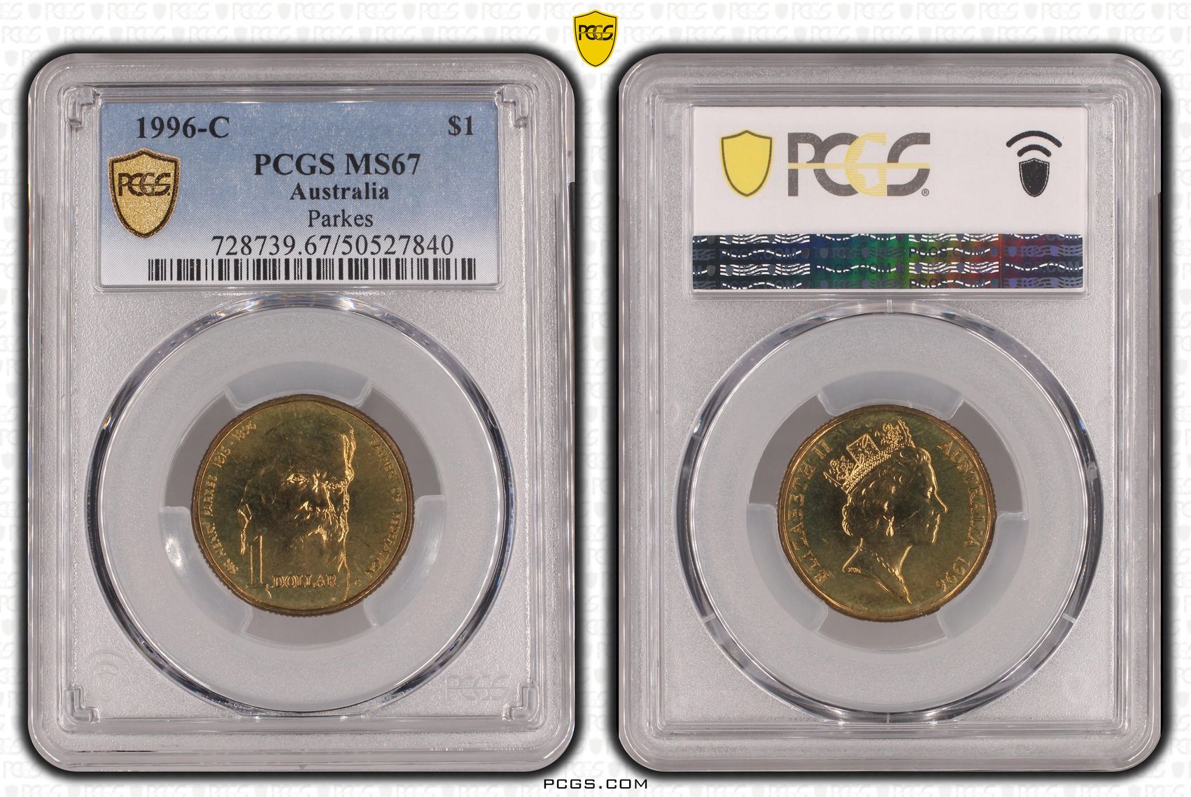 Parkes, One Dollar, 1996-C, PCGS MS67