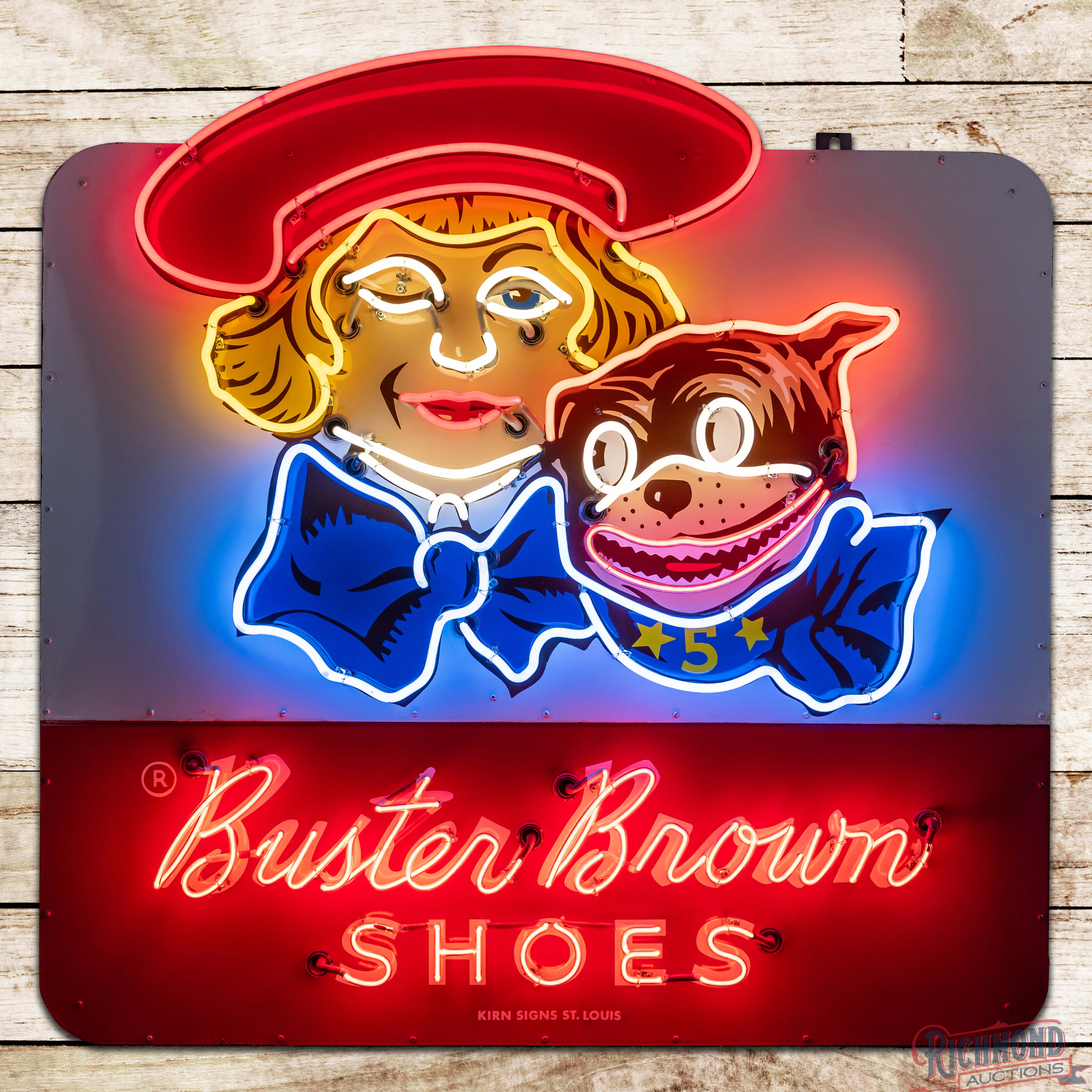Iconic Buster Brown Shoes 4.5' Single Sided Porcelain Factory Neon Sign ...