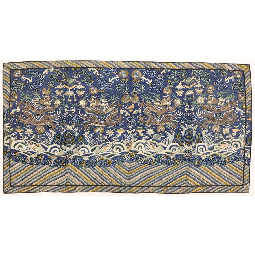 Chinese Kesi Silk Imperial Dragon Robe Panel