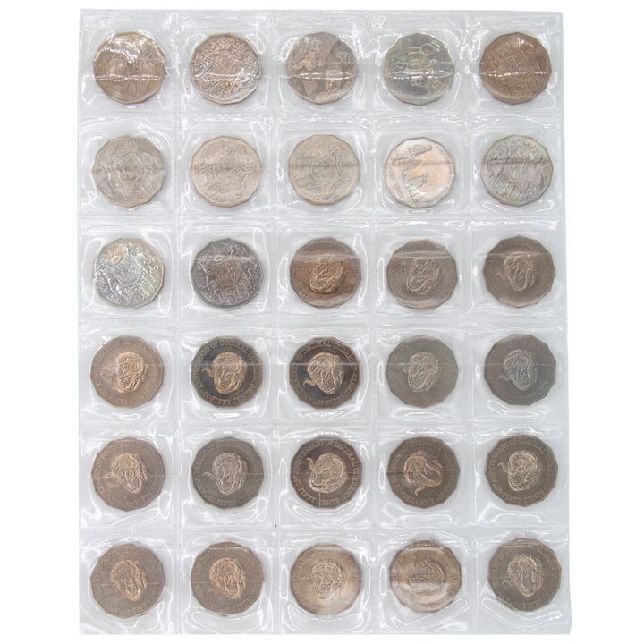 Group, Elizabeth II, Fifty Cents, 1969 - 1996, aUNC - UNC