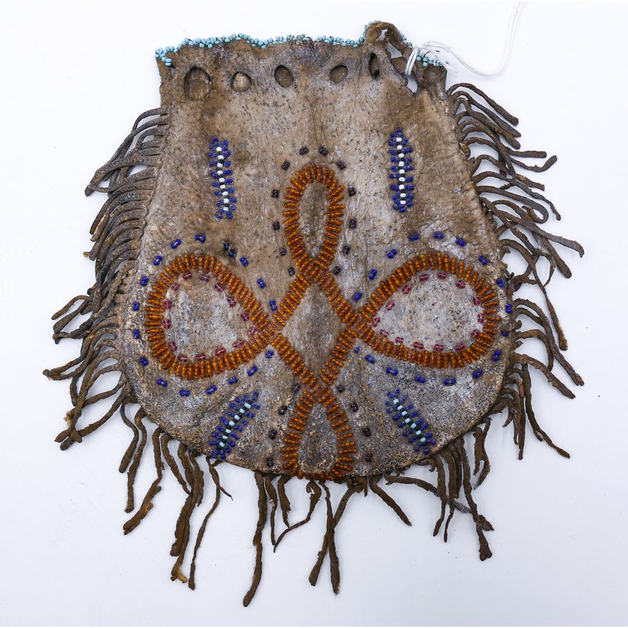 Antique Plains Indian Beaded Drawstring Pouch