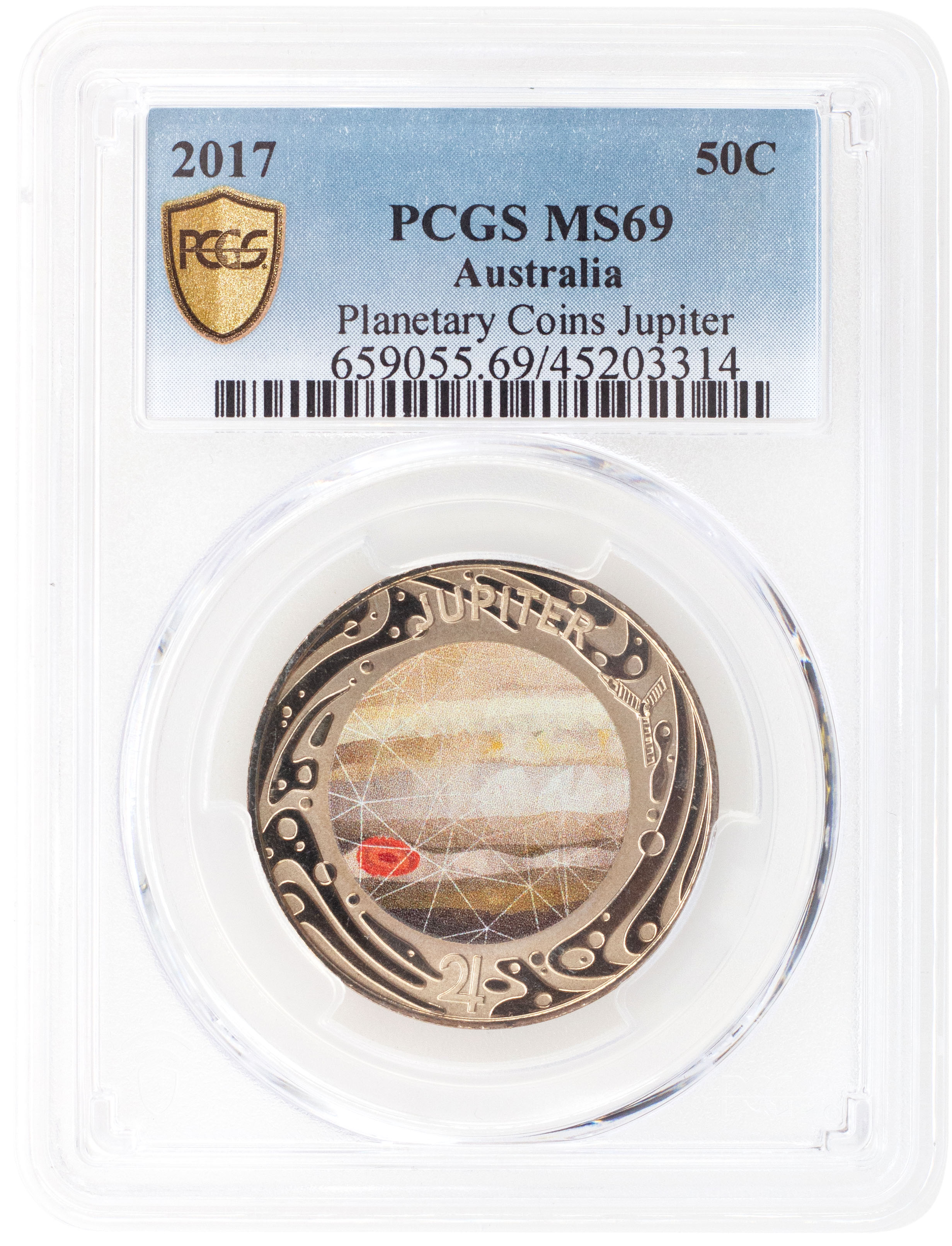 Elizabeth II, Planetary Set - Jupiter, Fifty Cent, 2017, PCGS MS 69