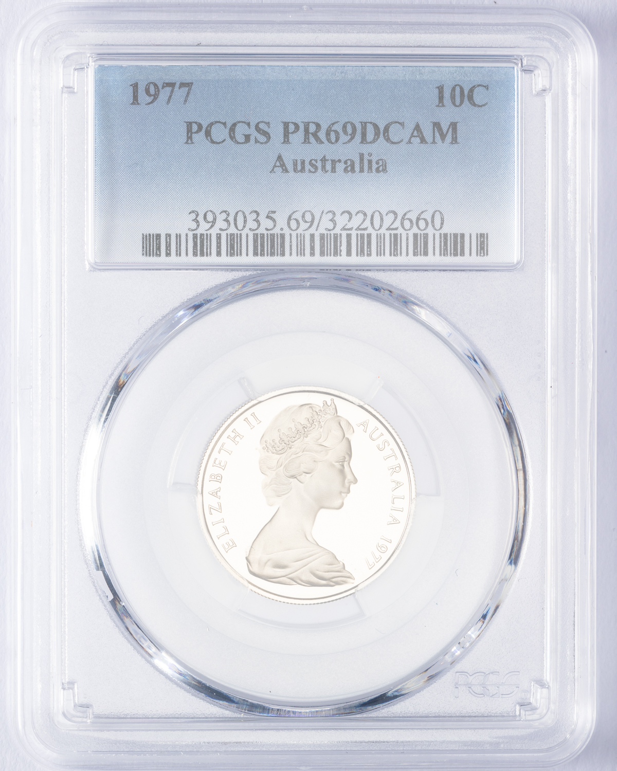 Elizabeth II, Ten Cent, 1977, PCGS PR69DCAM
