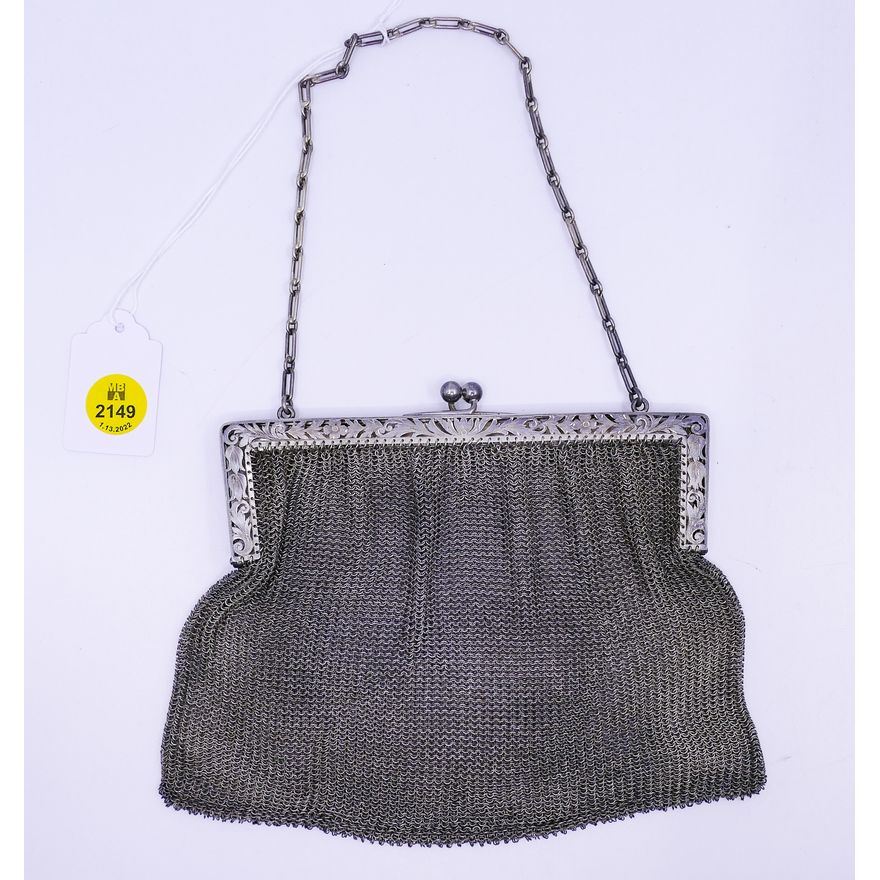 Art Deco Sterling Mesh Handbag- 5x7''- 232g