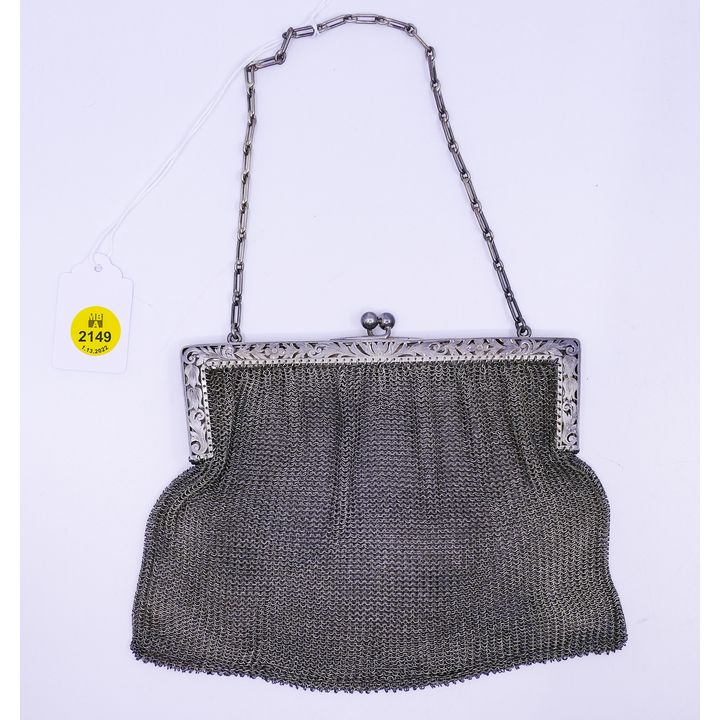 Art Deco Sterling Mesh Handbag- 5x7''- 232g