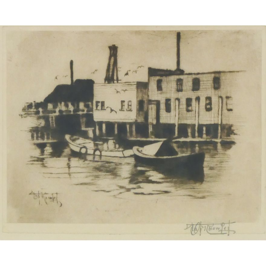 Joseph Knowles 'Harbor' Etching.
