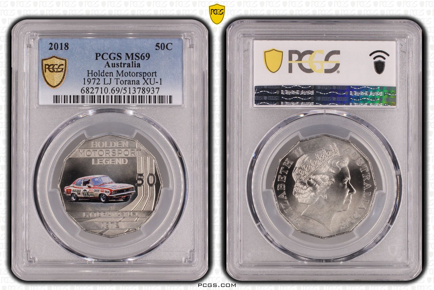 Holden Motorsport - 1972 LJ Torana XU-1, Fifty Cent, 2018, PCGS MS69