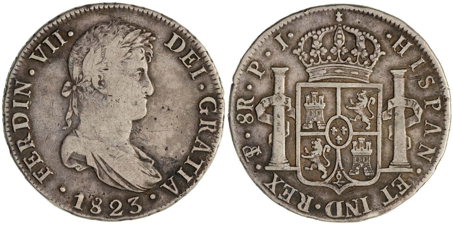 Bolivia, Ferdinand VII, Eight Reales, 1823-P.I., Fine