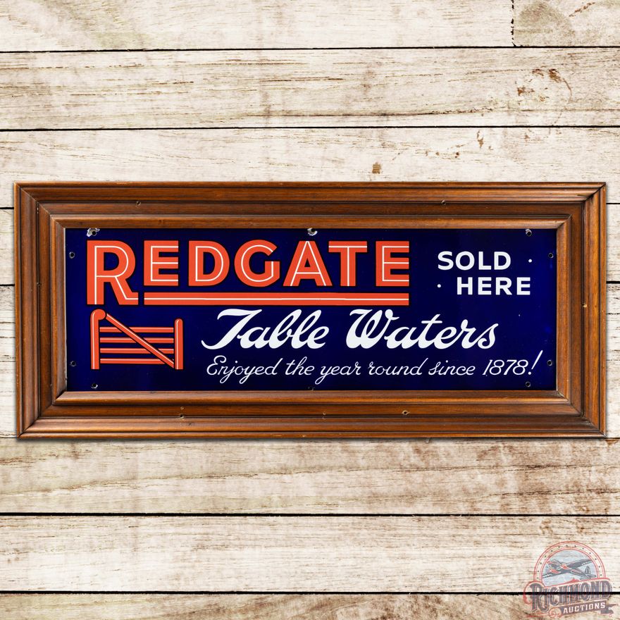 Redgate Table Waters Sold Here "Since 1878!" SS Porcelain Sign