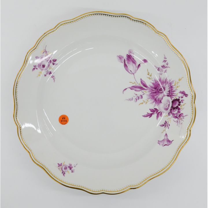 Meissen Pink Flower Porcelain Serving Plate- 13"