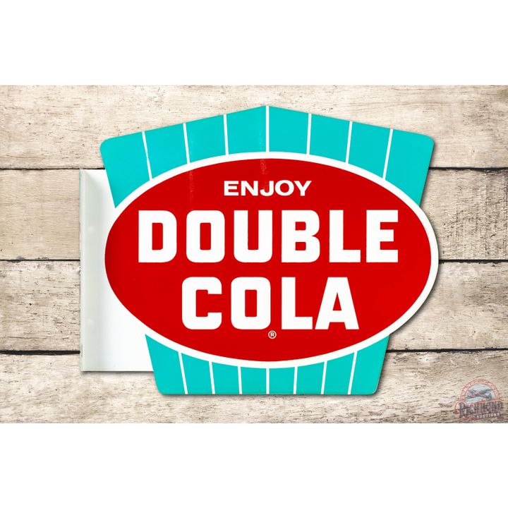 NOS Enjoy Double Cola Tin Flange Sign