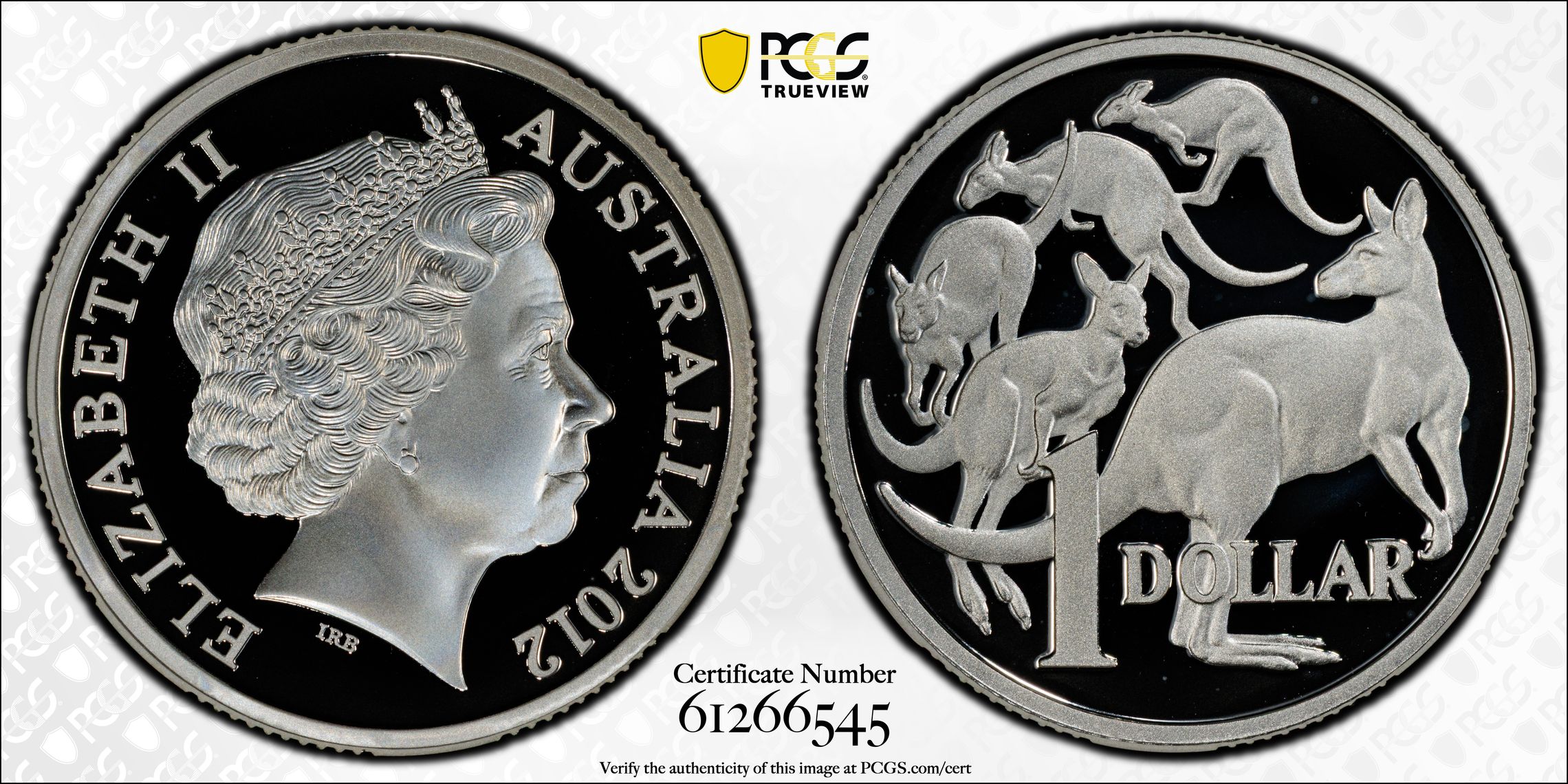 Silver, POP 11/0, One Dollar, 2012, PCGS PR69DCAM