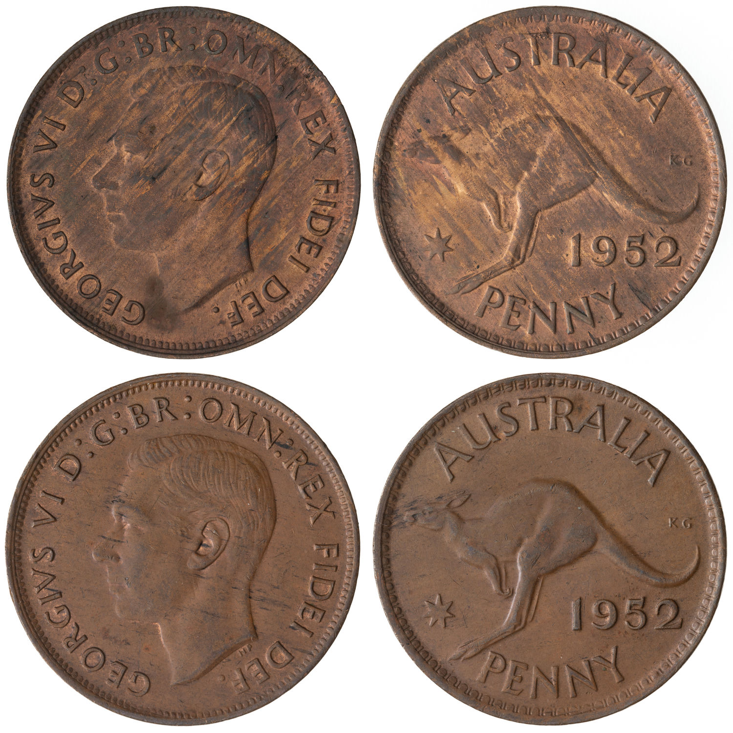 George V - George VI, Penny, 1923 - 1952, VF - UNC