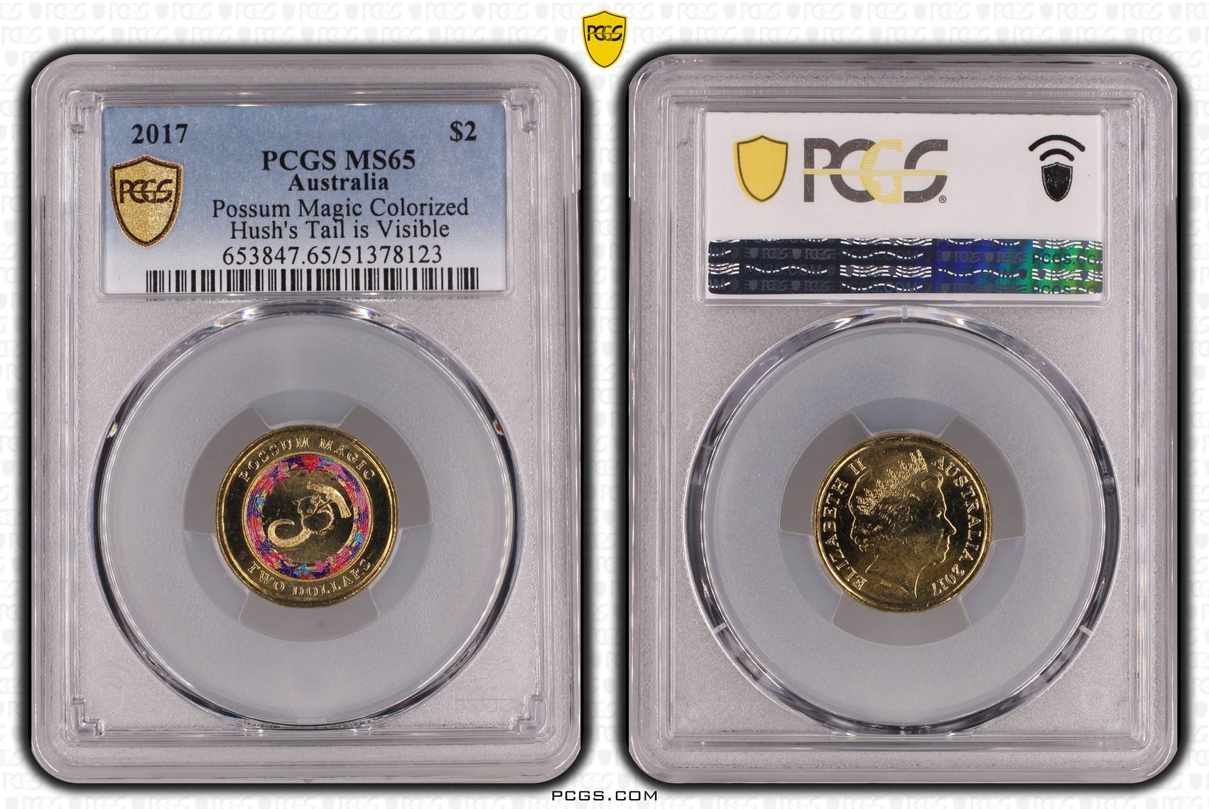 Possum Magic - Hush's Tail is Visible, Two Dollar, 2017, PCGS MS65