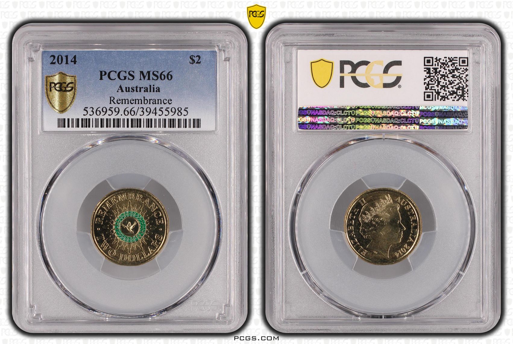 Remembrance - Colorized, Two Dollar, 2014, PCGS MS66
