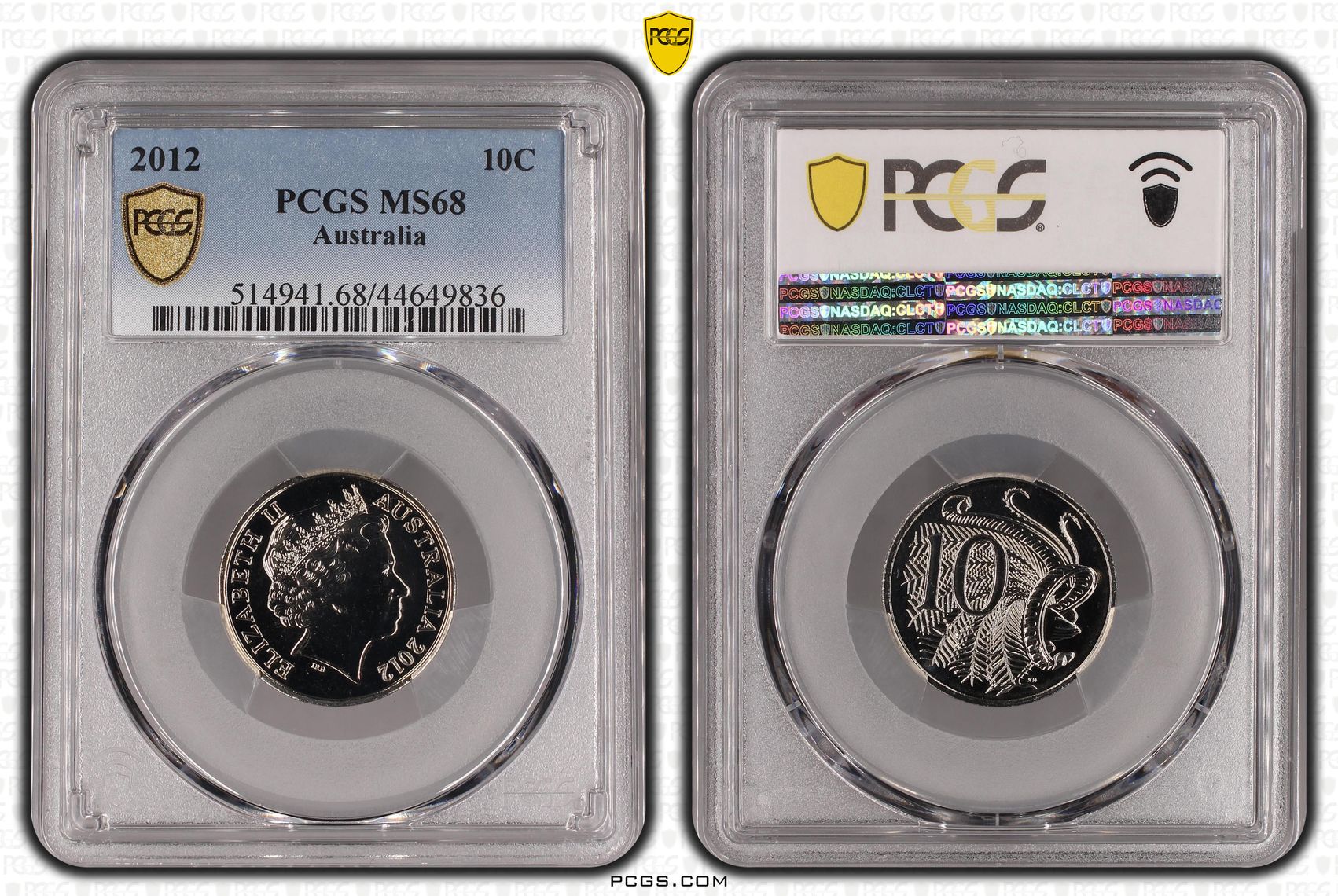 2012 Australia Ten Cent, 10c PCGS - MS68 POP 1/0 -836