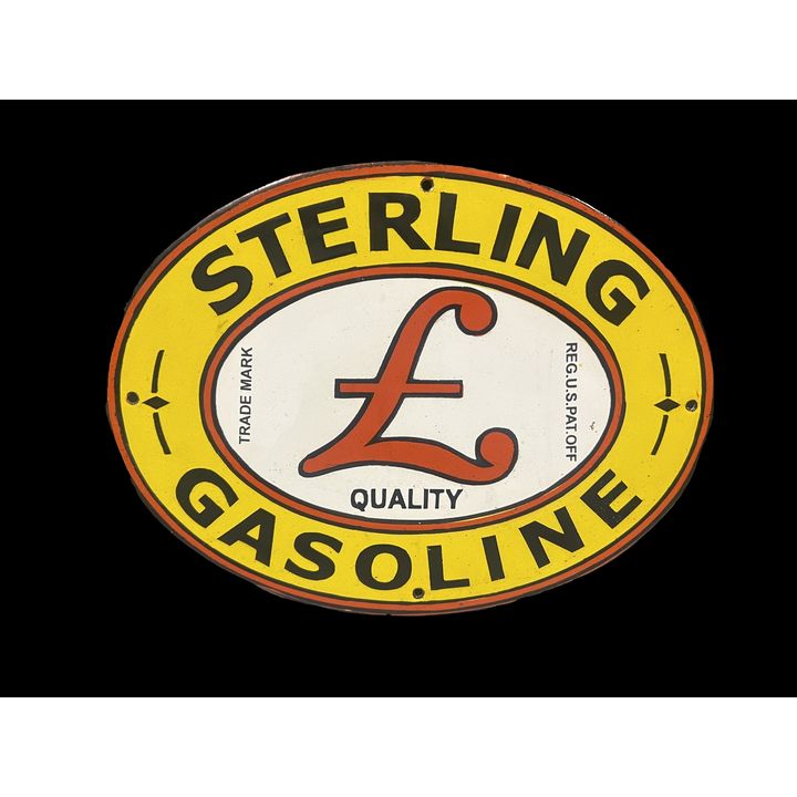 Sterling Gasoline Oil Porcelain Sign (Age Unknown)