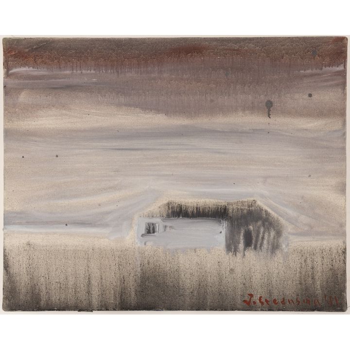 Jay Steensma ''Homestead at Ellensburg'' 1991 Oil on Canvas 16''x20''