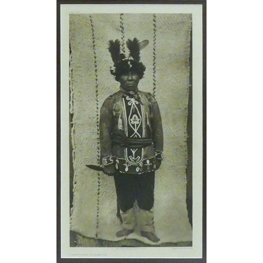 Antique Edward Curtis ''Cowichan Warrior'' (Plate 322) Large Photogravure